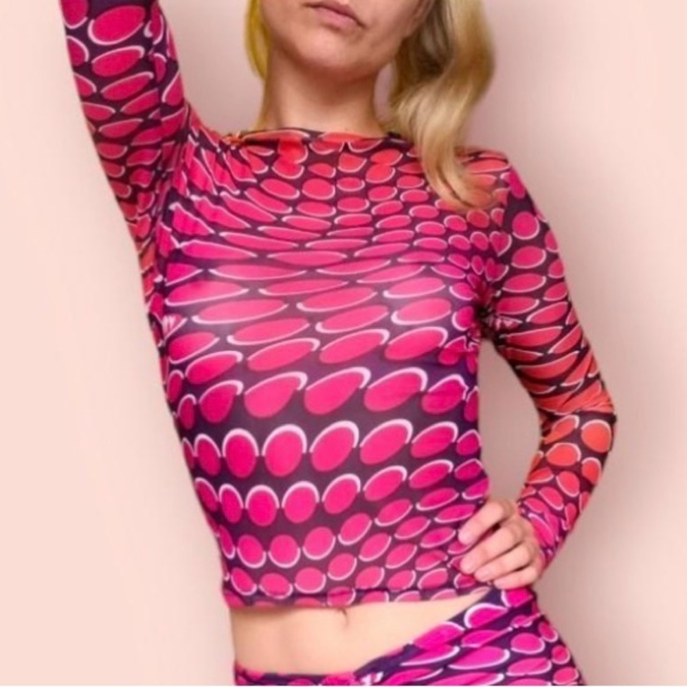 O'Mighty Illusion Mesh Long Sleeve Top NWOT - Picture 2 of 6